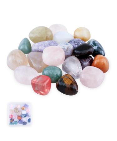 Aitsite gemstone set natural tumbled stones in various sizes (multicolor-20-30mm)