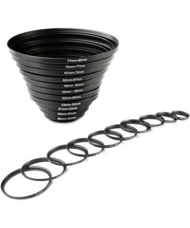 K&F Concept 11pcs Metal Stepping Rings Set for Canon Nikon DSLR Cameras - 26-30MM to 77-82MM Step Up Rings - Buy Online on GoSupps.com