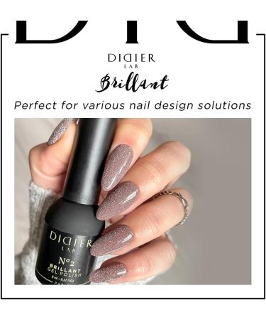 Didier Lab - Premium UV Gel Nail Polish - Brillant No. 02 - Gel Nail Varnish - Nail Art - Long-Lasting High Gloss Wear - Gel Nail Polish - Gel Nails - Glitter Gel Nail Polish - Rich Pigment - Buy Online on GoSupps.com