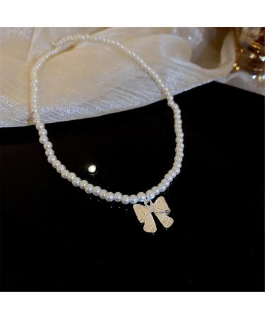OralGos Elegant Pearl Bow Pendant Necklace for Women - Wedding & Party Jewelry - International Shipping Available - Buy Online on GoSupps.com