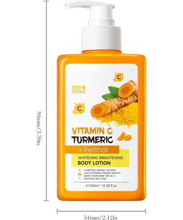 Lotion Corporelle Vitamine C et Curcuma 300ml Soin Hydratant et Raffermissant Action Antioxydante et claircissante Pour une Peau Lisse Ferme et Lumineuse Texture L g re Non Collante - Buy Online on GoSupps.com