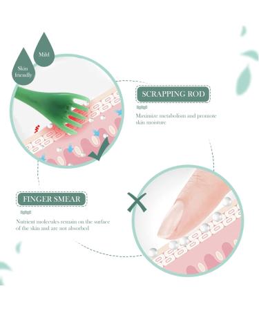 Tovinanna 2-Piece Manual Head & Scalp Massage Device | Gua Sha Face Massage Tools | Relaxation & Hair Care | Green - 16.5x5.5x3cm - Buy Online on GoSupps.com