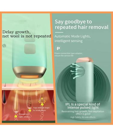 Laser Hair Removal for Women - Permanent Painless IPL Device, Upgraded to 999,999 Flashes, 5 Energy Levels, 2 Modes - Beautify Skin Face Body Bikini - Light Green - Buy Online on GoSupps.com