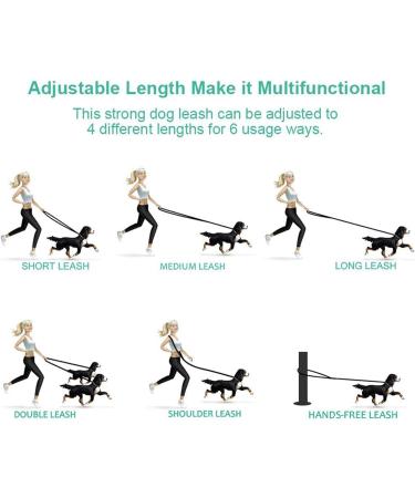 ADOGO Hands Free Running Dog Lead Multifunctional Adjustable Dog Leash Dog Walking Lead Adjustable Dog Seat Belt With Elastic Bungee And Reflective Stripe For Puppy Large Dog Lead - Buy Online on GoSupps.com