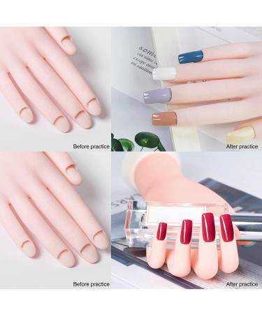 Bueuo Flexible Movable Nail Practice Hand with 60 Replaceable Nail Tips - White Complexion - Buy Online on GoSupps.com
