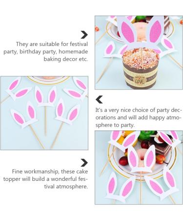 TOYANDONA 30pcs Rabbit Ears Plug Easter Cupcake Pick Cake Toothpicks Birthday Cake Supplies Birthday Cake Topper Bunny Ear Cake Toppers Dessert Toothpicks Happy Wood Baby Party Supplies Food - Buy Online on GoSupps.com
