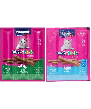 Vitakraft Cat Snack Cat Stick Duck and Rabbit 20x 3 pcs & Cat Snacks Cat Stick Salmon MSC 20x 3 pcs