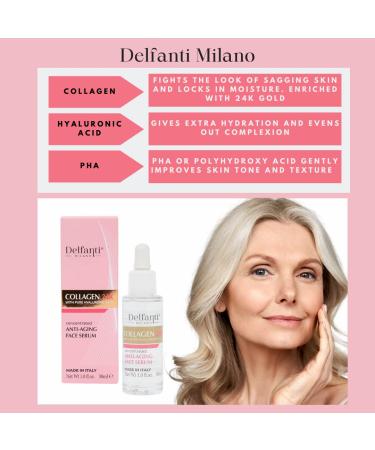 Buy Delfanti Milano 24K Collagen & Hyaluronic Acid Anti-Aging Serum - Made in Italy | International Shipping Available - Buy Online on GoSupps.com