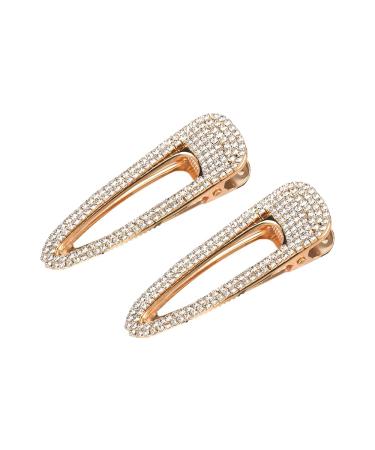 2PCS Big Silver Hair Clips Glitter Rhinestone Hair Clips Decorations Hair Accessories for Women (Gold) Yellow