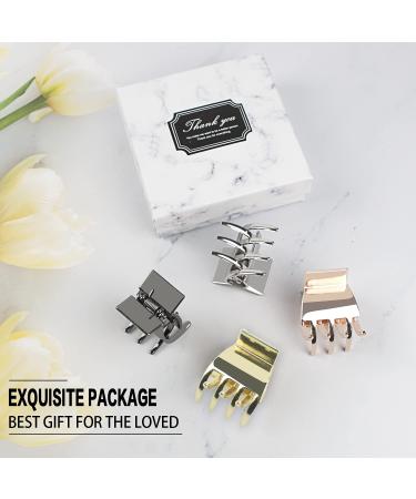 Small Metal Hair Claw Clips for Women & Girls - 1.3 Inch Medium Hair Clamps (4 Pack) - Non Slip & Strong Hold - Ideal for Thick/Thin Hair - With Gift Box - Buy Online on GoSupps.com