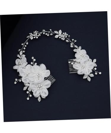 MAGICLULU Chiffon Comb Veil Hair Combs The Flowers European and American Handmade Hair Combs Bridal Headdress Bridal Comb Tiara Accessories Wedding Bride - Buy Online on GoSupps.com
