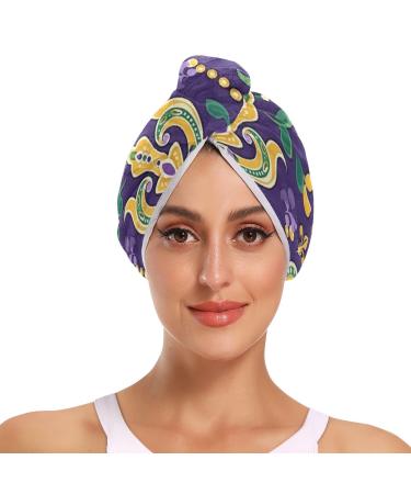 Honorable Crowns Hair Towel 2 Pack Super Absorbent Hair Drying Towel Quick Dry Hair Turbans Head Towel with Button Twisty Wrap for Women Girls