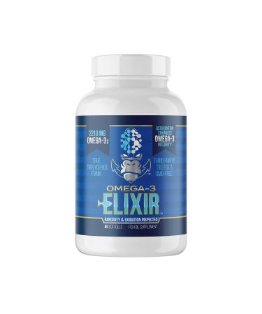 Gorilla Mind Omega-3 Elixir | 2210mg Fish Oil Re-Esterified Triglyceride Form | EPA, DHA + 2 Fatty Acids | Astaxanthin Infusion for Bolstered Integrity | 3rd Party & Rancidity Tested | 60 Softgels