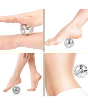 Roinaaid Hedgehog Ball Set - 2 Metal Acupressure Rings & 5 Magnetic Bracelets for Stress Relief & Massage - International Shipping Available - Buy Online on GoSupps.com