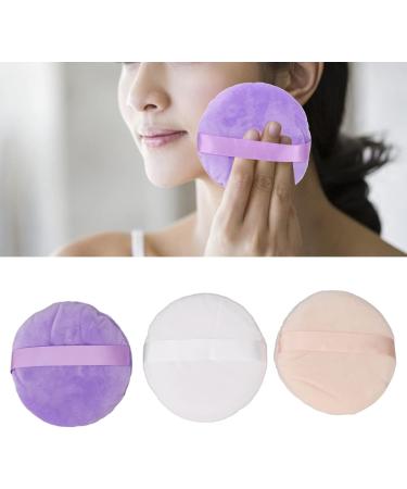 5inch Powder Puff 3pcs Soft Cosmetic Puffs Washable Large Round Face Powder Pads with Ribbon for Loose and Foundation Replacement - Buy Online on GoSupps.com