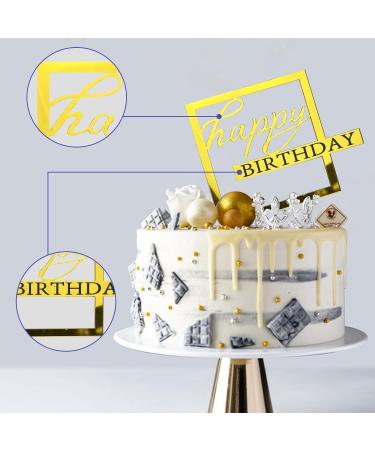 16PCS Happy Birthday Cake Topper with Butterfly Cake Topper Gold Cake Cupcake Insert Pick Set for Birthday Party Decoration Supplies - Buy Online on GoSupps.com