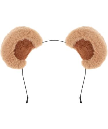 Sibba Headband Bear Ears Brown Headband Cute Headpieces Animal Caps Movable Hairband Soft Makeup Headwear CostumesHair Accessories Fit Women Sports Party Spa Facial Cosplay (Brown) - Buy Online on GoSupps.com