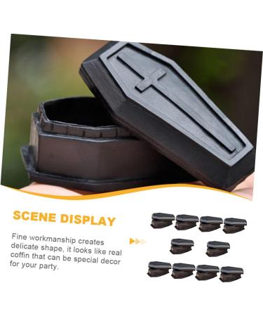 Ciieeo 30 Pcs Coffin Model Graveyard Prop Halloween Coffin Statue Coffin Shaped Boxes Candy Bowls Decorative Haunted House Prop Toys Ornament Prank Props With Cover Plastic Fake 5.5X3.7X2.3CMx3pcs Blackx3pcs - Buy Online on GoSupps.com