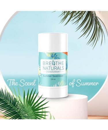 Breathe Naturals Summer Seabreeze Natural Deodorant | 24-Hour Odor Protection | Aluminum-Free for Women, Men, and Kids | Safe for Sensitive Skin - Buy Online on GoSupps.com
