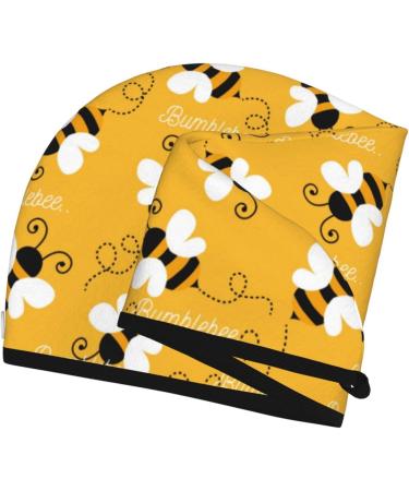 Buy Hair Towel Wrap - Quick Drying Button Turban for Easy Hair Care | Cute Bee Butterfly Yellow Design - Buy Online on GoSupps.com