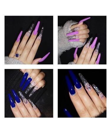240 Pcs XXL Clear French Coffin Shape Nail Tips - Full Cover False Nails for DIY - 12 Sizes Assorted in Box - Buy Online on GoSupps.com