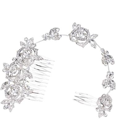 FRCOLOR Hair Comb with Rhinestone Headband Hair Pin with Floral Rhinestones Headpiece Bridal Set of 3 - Buy Online on GoSupps.com