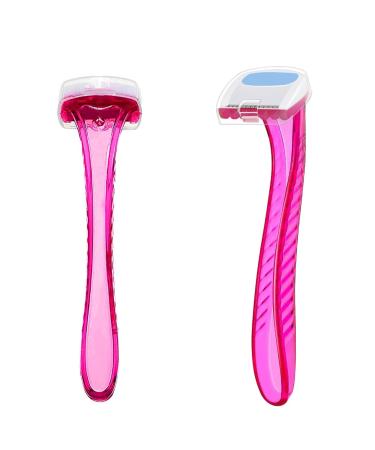 Durable Women's Razor Bikini Trimmer - Travel-Friendly Pubes Hair Removal Tool | Hot Pink T-Type Beauty Razor (1 Pack) - Buy Online on GoSupps.com