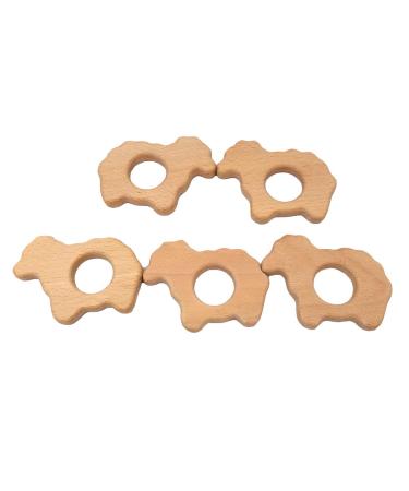 Alenybeby 10pcs Organic Wooden Sheep Teething Rings - Natural Beech Wood Animal Shape for DIY Pacifier Chains - Buy Online on GoSupps.com