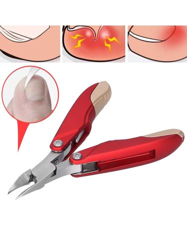 Nail Clippers Durable ABS Stainless Steel Ingrown Nail Clippers Multifunctional for Nail Salon for Home(Matte red) - Buy Online on GoSupps.com