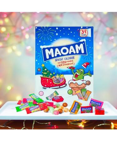 Maoam Fruit & Cola Chewy Sweets Advent Calendar - 31 Door Treat till New Year's Day with Sour Stripes Stripes Pinballs Bloxx - A Holiday Season Joy for Kids & Family - 257g - Buy Online on GoSupps.com