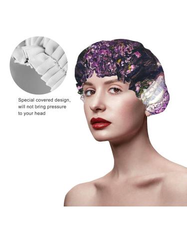 Landscape Flowers Printed Waterproof Shower Cap - Fits All Head Sizes, Ideal for Women with All Hair Textures - Buy Online on GoSupps.com