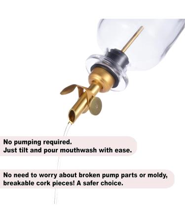 Glass Mouthwash Dispenser - 350ml Multi-Purpose Bottle for Bathroom & Kitchen | Olive Oil & Vinegar Pourer - Buy Online on GoSupps.com