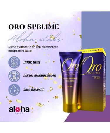 Aloha Labs Oro Sublime Facial Cream AntiWrinkle for Men and Women Moisturizing AntiAge with Hyaluronic Acid and Collagen Caviar extract 75ml - Buy Online on GoSupps.com