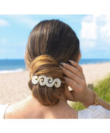 Camila Paris CP3169 Handmade French Hair Barrette Clip - White/Gold, Strong Hold Grip for Women/Girls, No Slip/Durable Styling Accessory - Made in France - Buy Online on GoSupps.com
