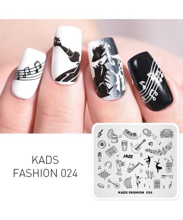 Alexnailart Nail Stamping Printing Plate Template Image Plate Stamper Scraper Music notes Musical instrument Dancer Jazz Pattern Nail Art Decoration DIY Print Manicure Design FA024 - Buy Online on GoSupps.com