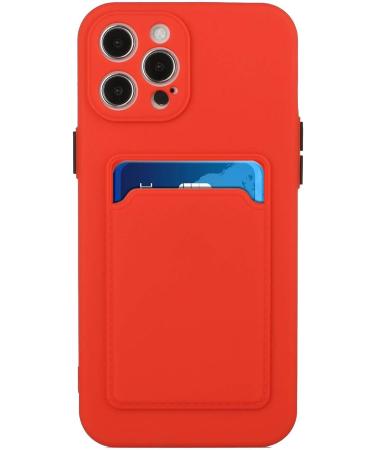 Tivenfezk Nadoli Silicone Case for iPhone 15 Pro Max - Ultra Thin Shockproof Scratch-Resistant TPU Wallet Cover with Credit Card Holder - Red - Buy Online on GoSupps.com