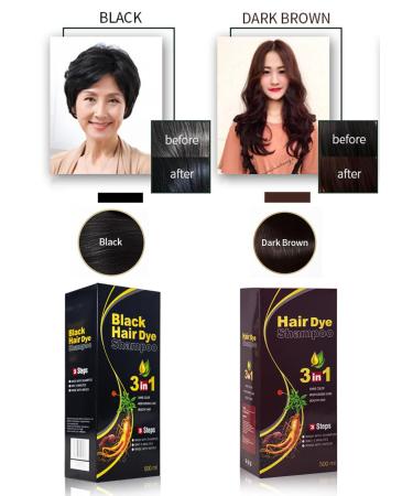 WIZOLA Herbal Brown Hair Color Shampoo - 3 in 1 Permanent Natural Coverage for Gray/White Hair | Conditioning Dye Treatment 16oz (500ml) - Dark Brown - Buy Online on GoSupps.com