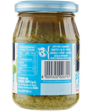  Italian Gourmet E.R. Biffi Pesto alla genovese senza agli 100 % v g tale sauce pesto sans ail 190 g de sauce + polpa gourmet italien 400 g - Buy Online on GoSupps.com