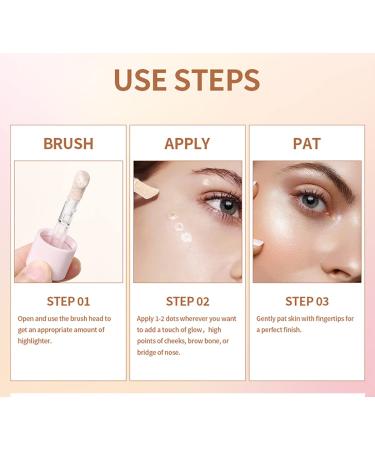 Rose Gold Liquid Highlighter Stick for Face & Body - Waterproof, Moisturizing, Natural Looking Glow | Cushion Applicator - 03 Rose Gold - Buy Online on GoSupps.com