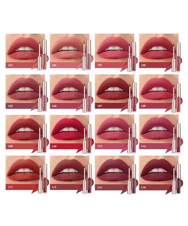 LANGMANNI 16-Piece Matte Liquid Lipstick Set | Long-Lasting Nude Lip Gloss for Women - Buy Online on GoSupps.com