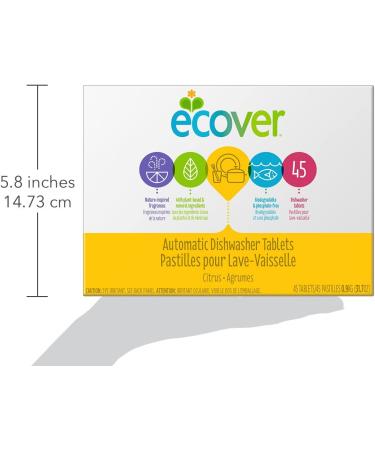 Ecover Automatic Dishwasher Soap Tablets - Citrus Scent, 45 Count | Eco-Friendly Cleaning - Buy Online on GoSupps.com