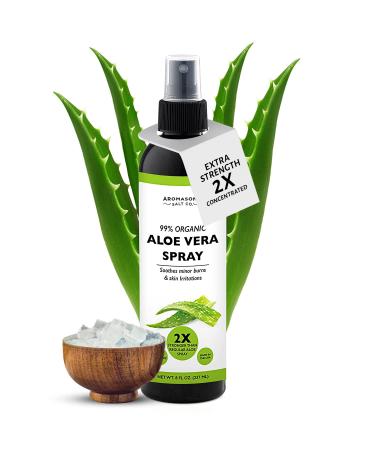 Aromasong Organic Aloe Vera After Sun Spray - 2X More Concentrated - After Sun Care After Sun Aloe Aloe Spray for Sunburn Relief 8oz