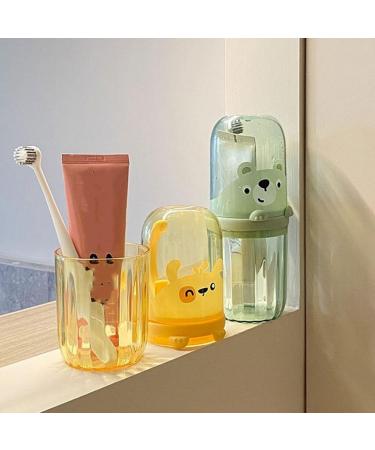 AuclopVZZ Toothbrushes & Toothpaste Cups - Large Capacity Removable Portable & Durable | Eco-Friendly Green Bear Design - Buy Online on GoSupps.com