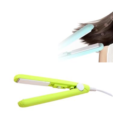 Mini Ceramic Hair Curler Mini Curling Iron for Short Hair Pixie Mini Hair Curler for Short Hair Hair Flat Iron Straightener and Curler Ceramic Mini Hair Curler for Short Hair(Green)