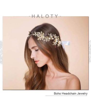 Haloty Gold Wedding Head Chain for Women & Girls | Gypsy Tassel Headband Jewelry - Buy Online on GoSupps.com