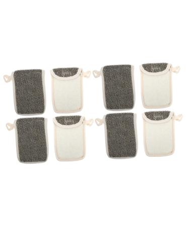 Baluue 8 Pcs Black Linen Soap Bag Exfoliating Mesh Sponge Soap Pocket Bar Soap Pouch Loofah Soap Bag Flax