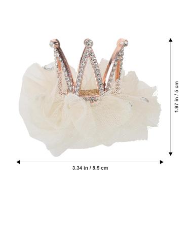 Uonlytech Strass Crown Hair Clip - Princess Tiara Bobby Pins for Girls - Crystal Hair Clasp for Children - Beige - Buy Online on GoSupps.com