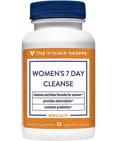 The Vitamin Shoppe Women's 7-Day Cleanse - Detox Formula | with Probiotics & Electrolytes | 52 Vegetable Capsules | Gentle Wellness - Buy Online on GoSupps.com