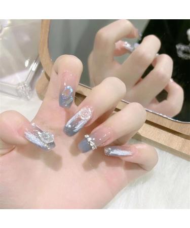 Press On Nails 10pcs Wearable Manicure Piece Handmade Fake Nails Reusable Artificial False Nails Set for Women and Girls (L F) (H M) H Medium - Buy Online on GoSupps.com