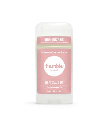 HUMBLE BRANDS Original Formula Aluminum-free Deodorant. Long Lasting Odor Control with Baking Soda and Essential Oils Moroccan Rose Pack of 1 Moroccan Rose 2.5 Ounce (Pack of 1)